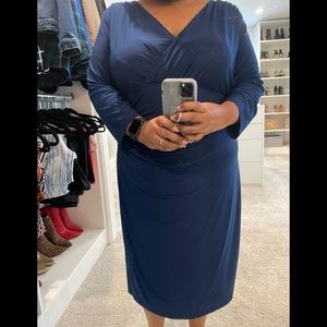 Ralph Lauren blue faux wrap dress